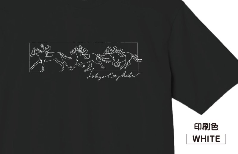 画像5: 競馬ひとふでアートTシャツ (5)