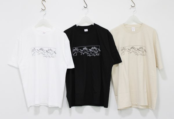 画像1: 競馬ひとふでアートTシャツ (1)