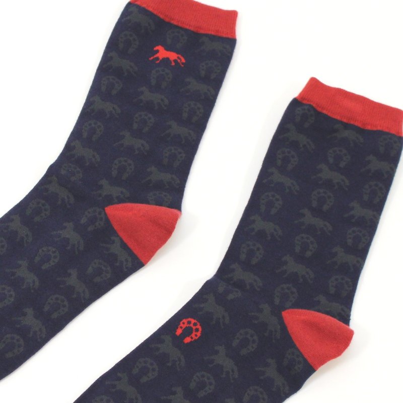 画像2: ChampiomsTCKオリジナル馬靴下  ネイビー (2)