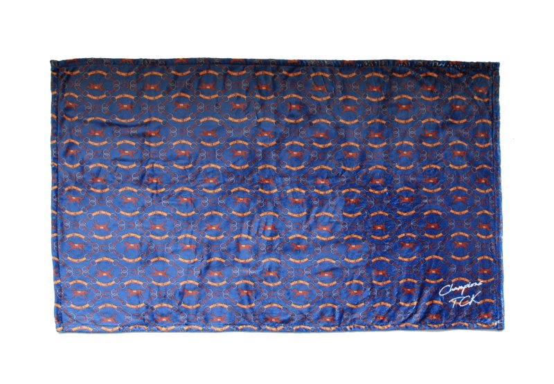 画像1: ブランケット 馬パターン柄（ネイビー） (1)